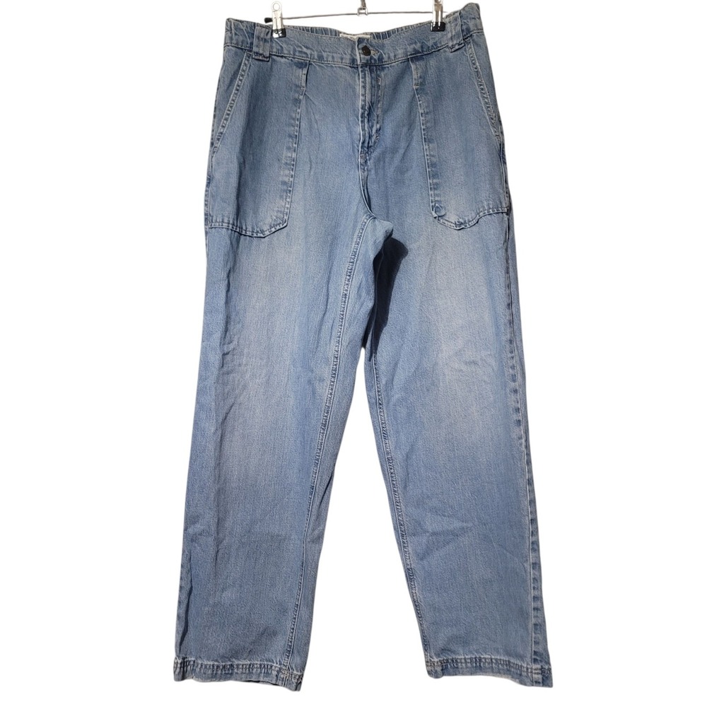 We The Free Washed Blue Straight Leg Jeans